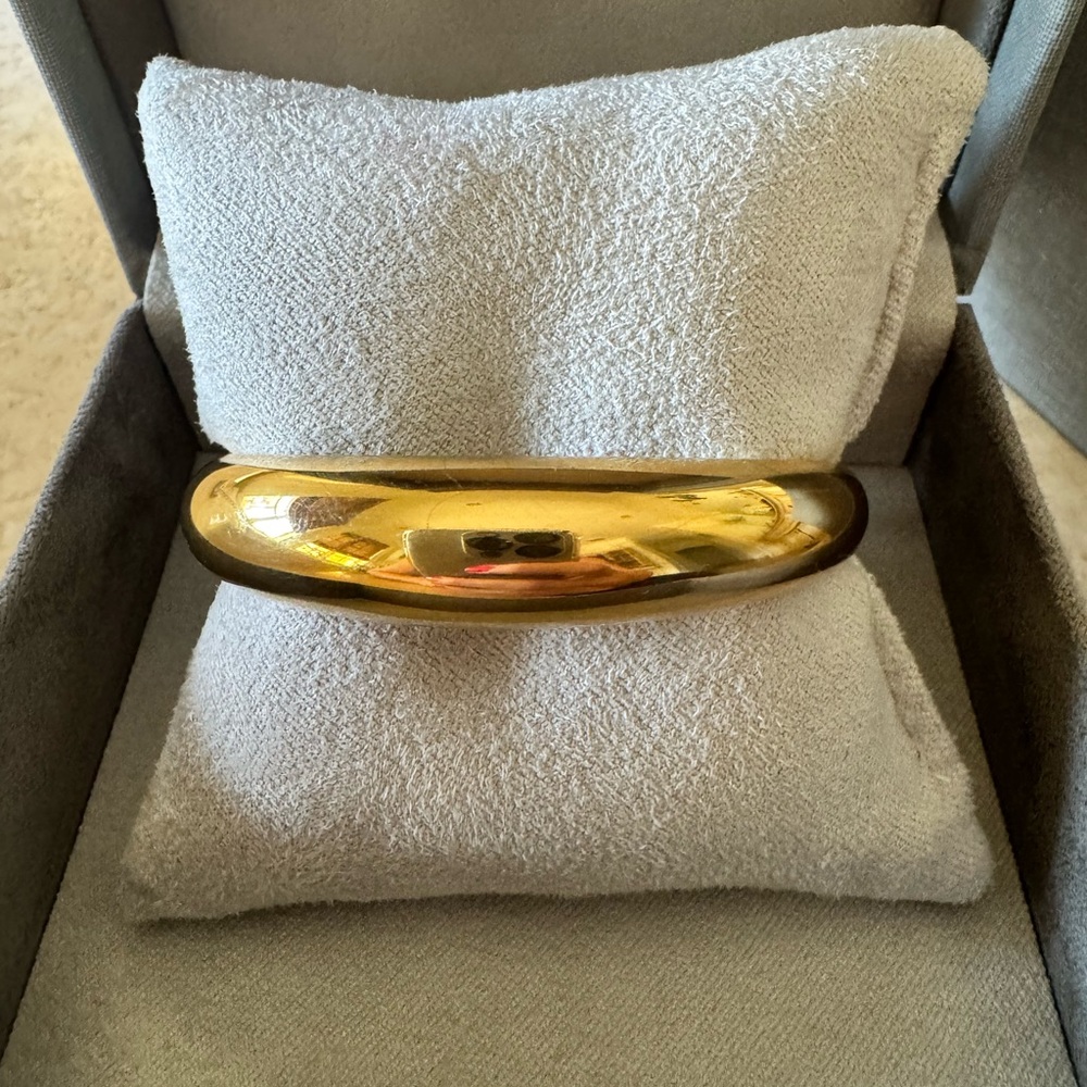 Gold Puffy Cuff Bangle Bracelet